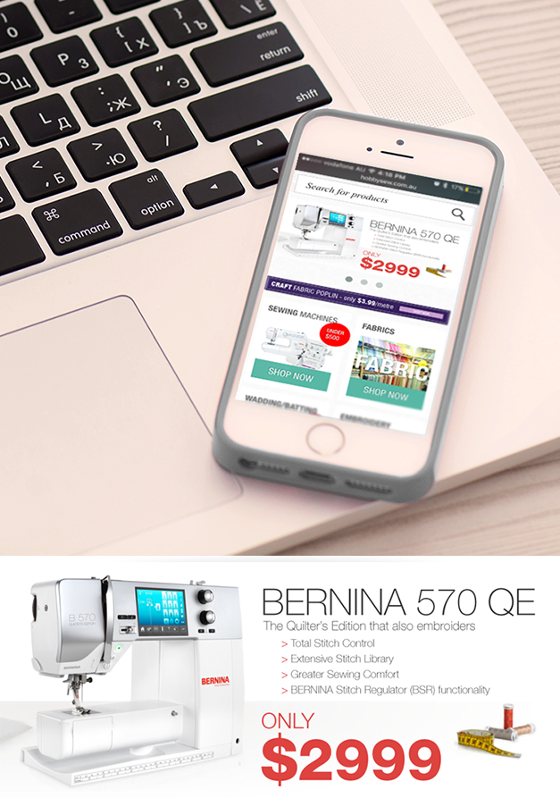 Bernina 570 QE - Web banner design