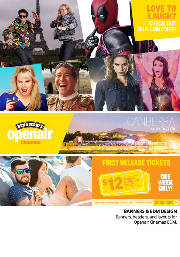 Banners and EDM designs for Ben & Jerry's Openair Cinemas